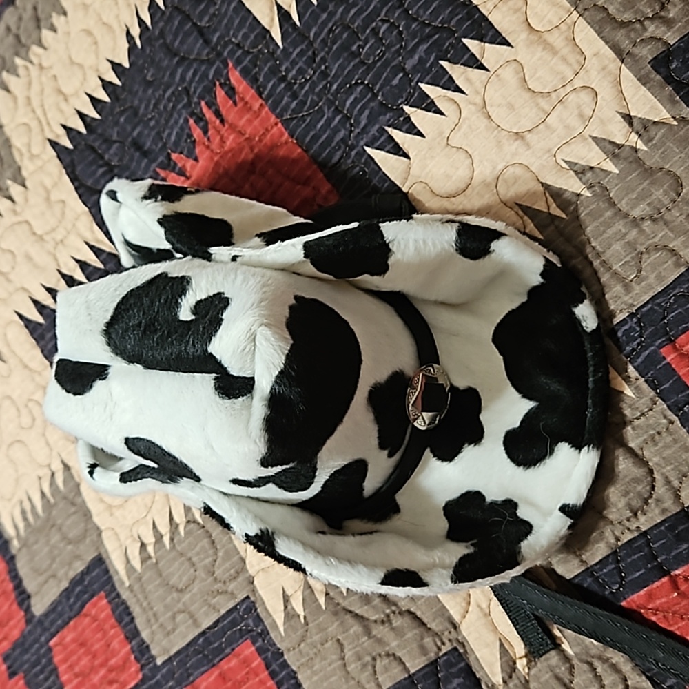 DOG Cowboy Hat Black and White NWOT L